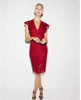 Thumbnail for your product : Express ruffle sleeve lace dress