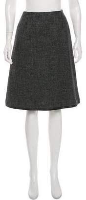 Chanel Wool-Bend Knee-Length Skirt