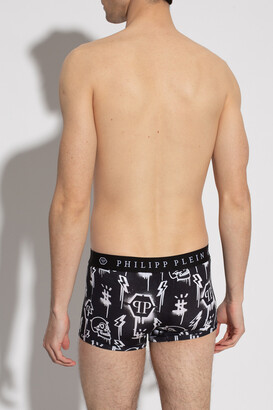 Mens Clothing Underwear Boxers Philipp Plein Cotton Stones Rhinestone-logo Boxers in Black for Men 