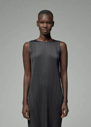 Pleats Please Issey Miyake Women's Sleeveless Split Tunic Top in Black Size 3 100% Polyester