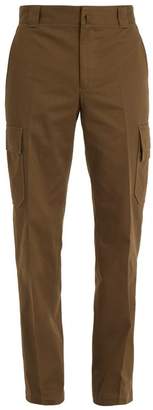 Lanvin Straight Leg Cotton Drill Cargo Trousers - Mens - Khaki