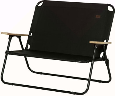 Outsunny Double Folding Camping Chair, Portable Loveseat With Wood Armrest & Cupholders For Two Adults, Ideal For Outdoor Activities And Travel