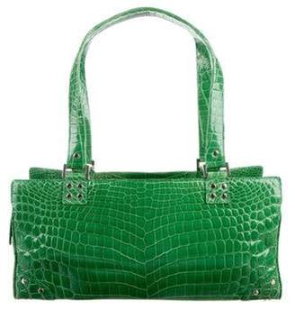 Lambertson Truex Crocodile Structured Bag Green Crocodile Structured Bag