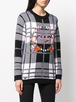 Thumbnail for your product : Philipp Plein Checked Knitted Jumper