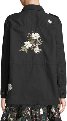Kate Spade Floral Four-Pocket Army Jacket