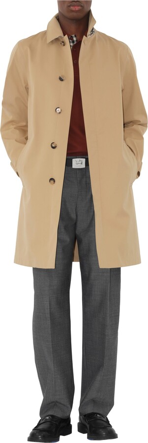 Mid-length Bonded Gabardine Car Coat