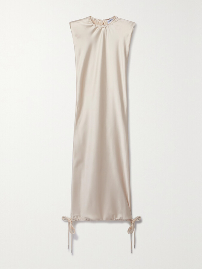 ATTICO Open-back Satin Midi Dress - Off-white