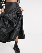 Thumbnail for your product : Milk It vintage tiered maxi skirt in taffeta