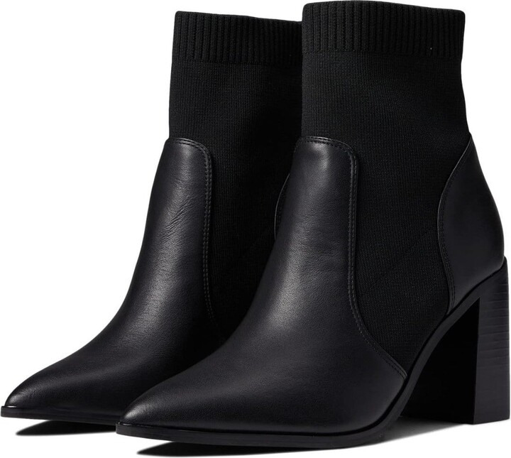 Faryl Robin Women's Faryl by Carrie Boots Black Leather Heeled Bootie JOBB1795