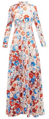 Vika Gazinskaya Floral-print High-neck Maxi Dress - Multi