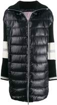 Thumbnail for your product : Herno knitted sleeve quilted coat
