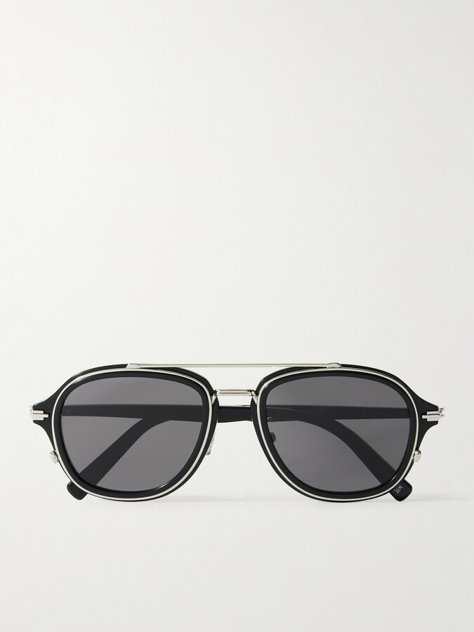 Dior Sunglasses DiorBlacksuit A4U Aviator-Style Acetate and Silver-Tone Sunglasses
