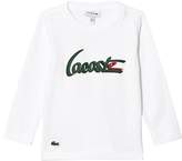 Thumbnail for your product : Lacoste White Branded Long Sleeve Tee MINI ME