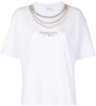 Giambattista Valli necklace-trim cotton T-shirt