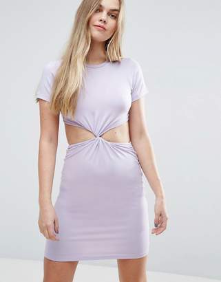 ASOS Twist Front Mini Bodycon Dress with Cut Out