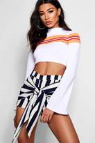 Thumbnail for your product : boohoo Stripe Skort Wrap Shorts