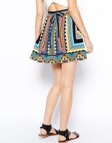 Thumbnail for your product : Warehouse Placement Print Skater Skirt