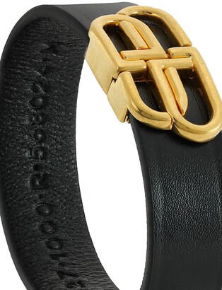 関税込★ギフトにも【BALENCIAGA】BB leather bracelet Balenciaga BB Black Leather Gold Tone Bracelet M | eBay