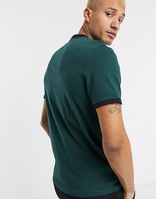 ASOS DESIGN organic t-shirt with ringer in green