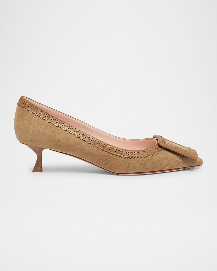 Roger Vivier I Love Vivier Mixed Leather Kitten Pumps