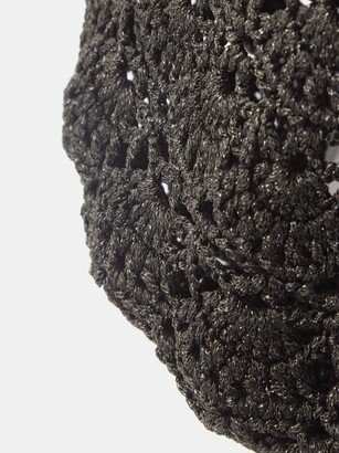 Ganni Logo-patch Metallic-crochet Beret - ShopStyle Hats
