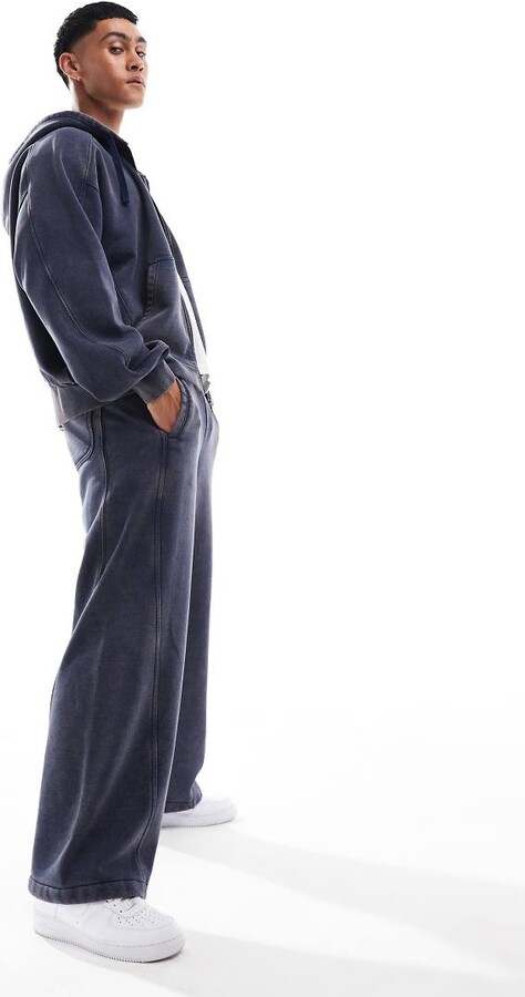 Weekday Astro co-ord wide leg joggers with exposed seam detail in