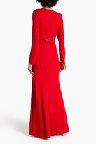 Thumbnail for your product : Badgley Mischka Embellished gathered stretch-crepe gown