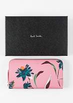 Thumbnail for your product : Paul Smith Women's Large Pink 'Pacific Rose' Print Leather Zip-Around Purse