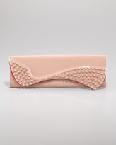 Thumbnail for your product : Christian Louboutin Pigalle Patent Spike Clutch Bag, Nude