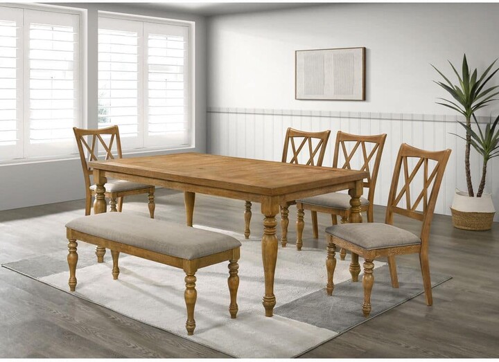 Huntington Antique Natural Oak Cross Back Dining Chairs (Set of 2)