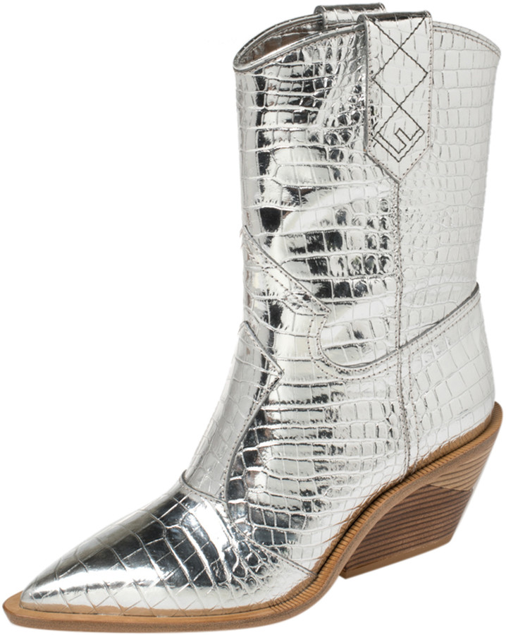 fendi silver cowboy boots