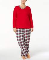 Thumbnail for your product : Charter Club Plus Size Trimmed Knit Top and Printed Pants Pajama Set, Created for Macy's