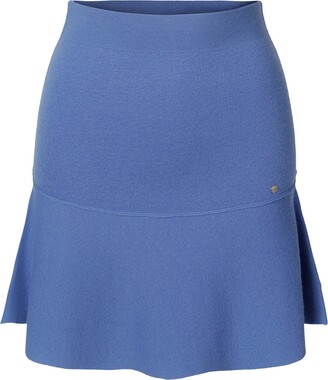 Tirillm "Anita" Short Merino Wool Flared Skirt -Sky Blue
