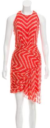 Milly Silk Mini Dress Coral Silk Mini Dress