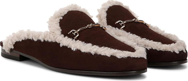 Sam Edelman Linnie Cozy Women's Flat Shoes Cafe Noir Shearling : 7 M, Leather/Rubber