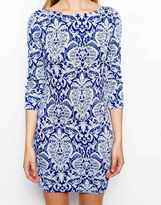 Thumbnail for your product : ASOS Jaquard Scoop Back Body-Conscious Dress