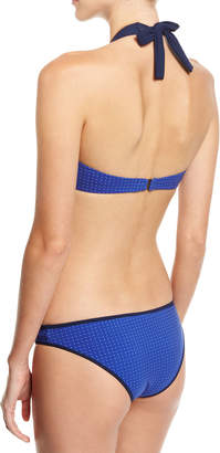 Diane von Furstenberg Classic Dotted Bikini Swim Bikini Bottom, Blue