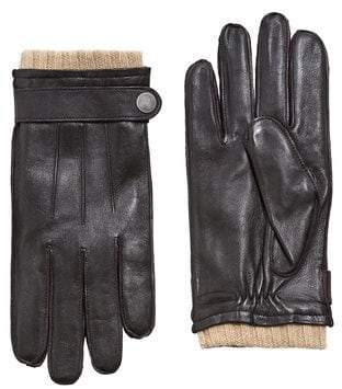 MANGO Wool-lining leather gloves