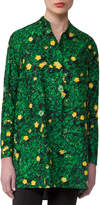 Thumbnail for your product : Akris Buttercup-Print Voile Tunic, Forest