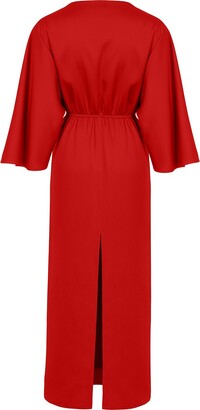 NOCTURNE - Nocturne Red Midi Dress With Knot