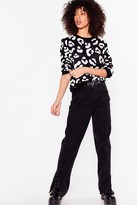 Thumbnail for your product : Nasty Gal Womens Leopard Crew Neck Knit Jumper - Black - S