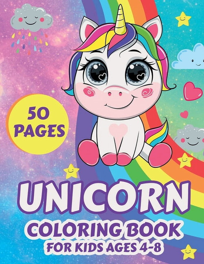 Unicorn Coloring Book for Kids Ages 4-8: Cute Magical Rainbow Unicorn Lover Coloring and Animal Activity Book For Children Boys Girls, Specially Kinde