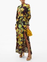 Thumbnail for your product : Peter Pilotto Botanical-print Silk-blend Cloque Maxi Dress - Brown Multi