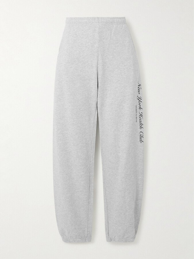 Sporty & Rich - Ivy League Printed Cotton-blend Jersey Track Pants - Gray