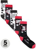 Thumbnail for your product : Disney 101 Dalmations Socks (5 Pack)