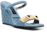 Thumbnail for your product : Philipp Plein 110mm Stud-Detail Wedge Sandals