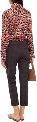 Piazza Sempione Cropped Checked Wool-blend Tapered Pants