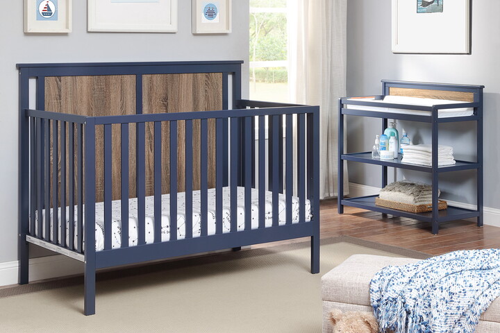 Suite Bebe Connelly Crib in Midnight Blue and Vintage Walnut Finish