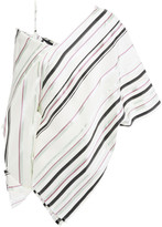 Thumbnail for your product : Roland Mouret Barrio Cold-shoulder Draped Striped Jacquard Top
