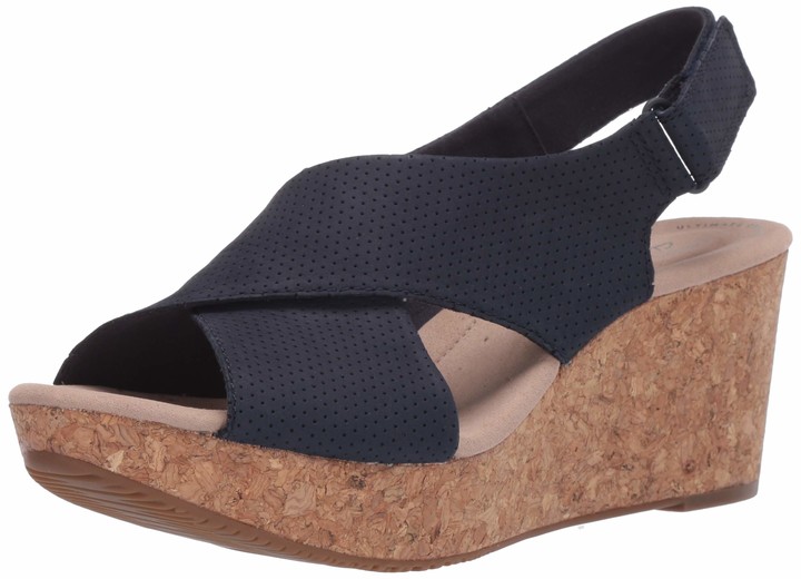 clarks suede wedges